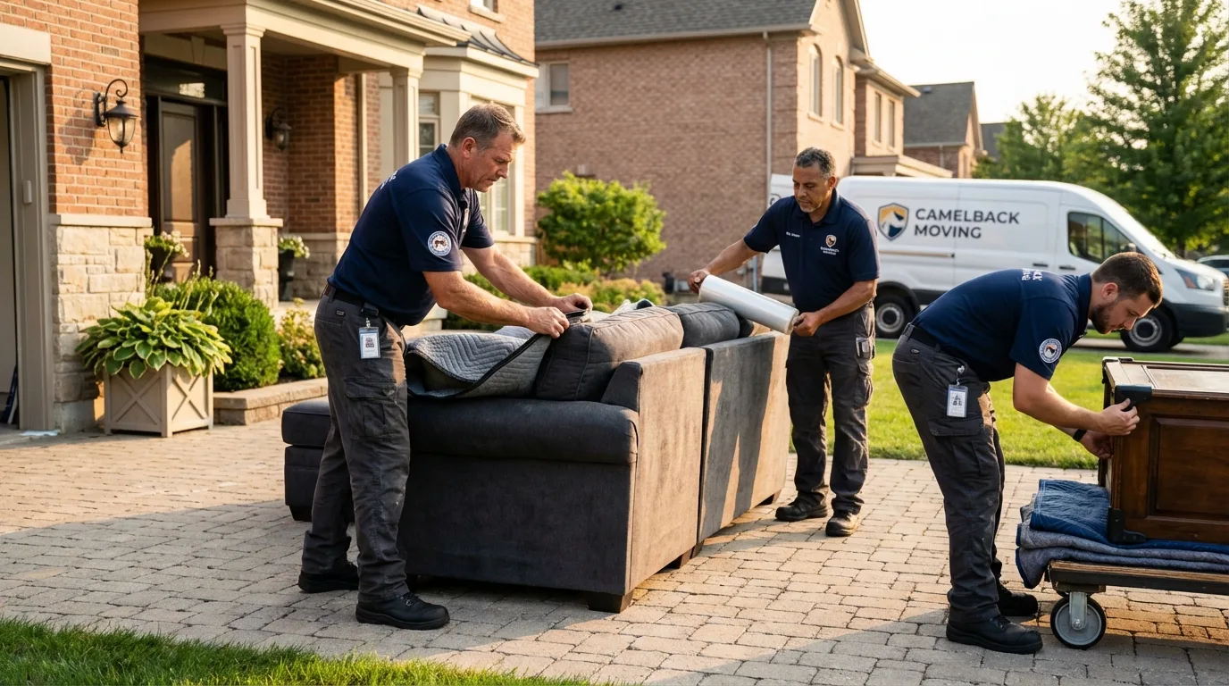 Large estate moving crew wrapping furniture in Alcoa, TN